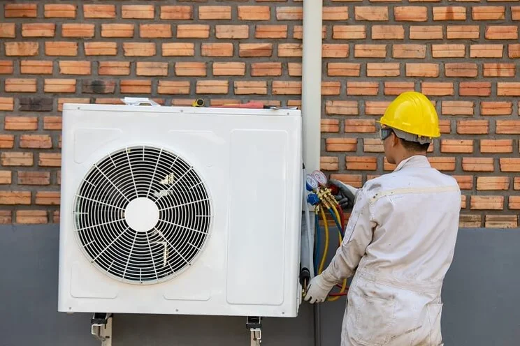 Heat pumps outside