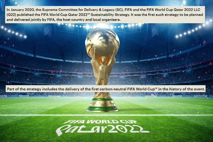 fifa world cup with statements by qatar and fifa overlaid