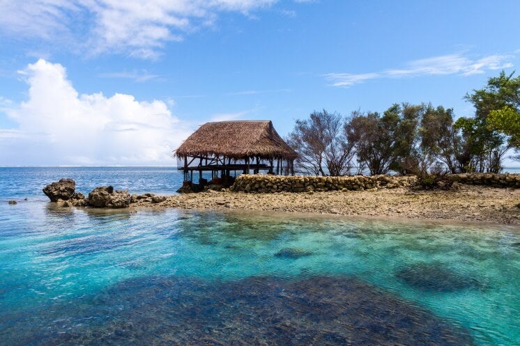 a traditional shelter on the island of Pohnpei, Micronesia