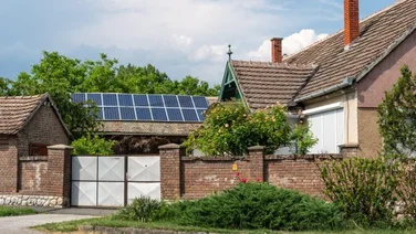 solar panels on a cottage roof