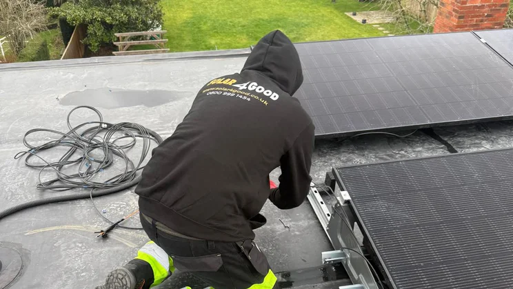 Solar4Good solar panel installer at work