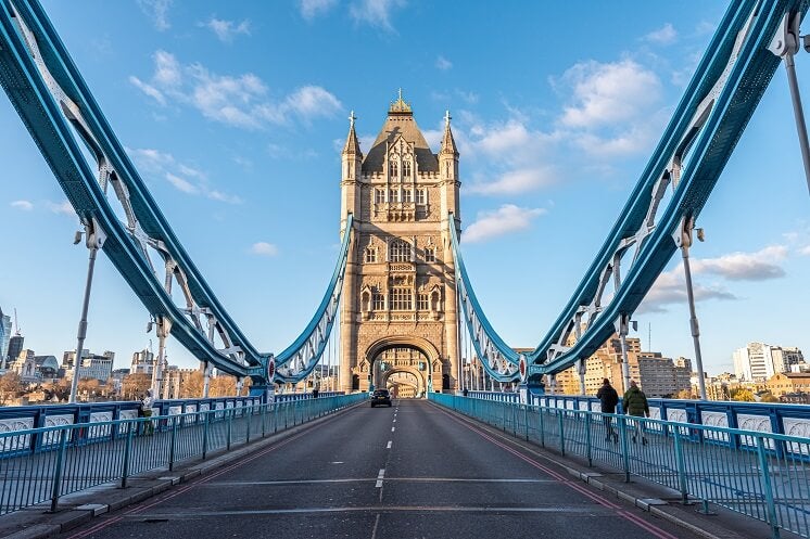 Empty streets during London lockdown