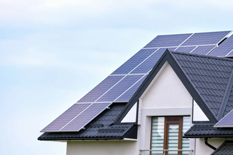 solar panels on a roof