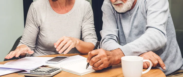 couple checking their bills
