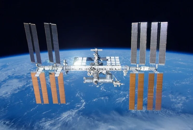 View of the International Space Station with Solar Panels