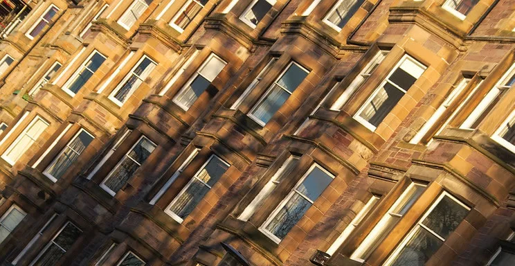 Double-glazed bay windows.