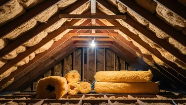 Loft insulation between rafters