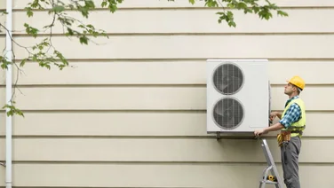 heat pump on the wall
