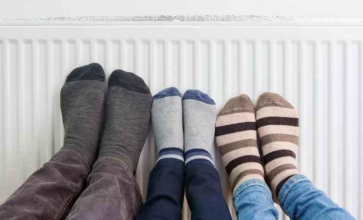 feet on warm radiator