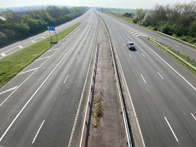 empty road in the uk during lockdown