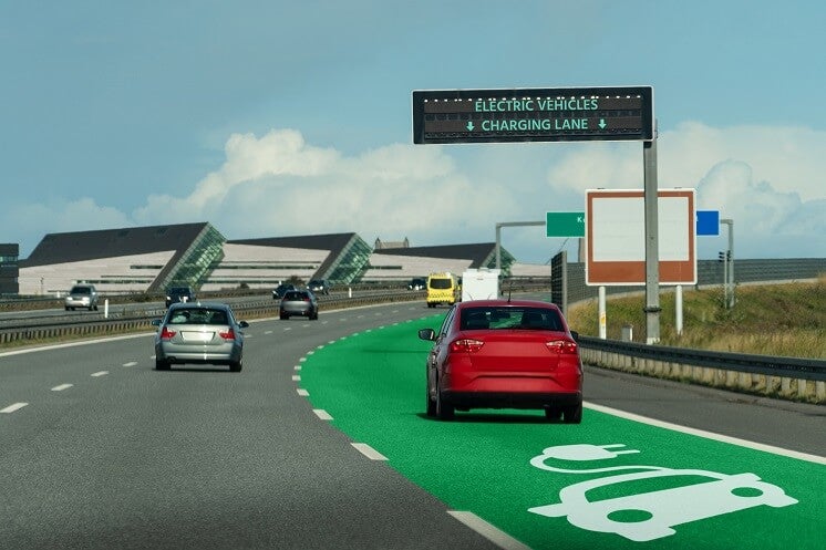 Wireless EV charging roads