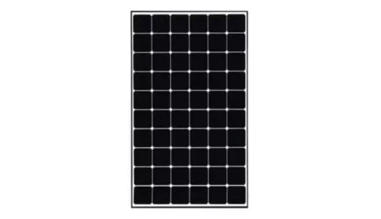 the LG NeON® R ACe solar panel against a white background