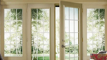 Double glazed doors.