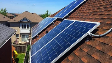 solar panels on roof