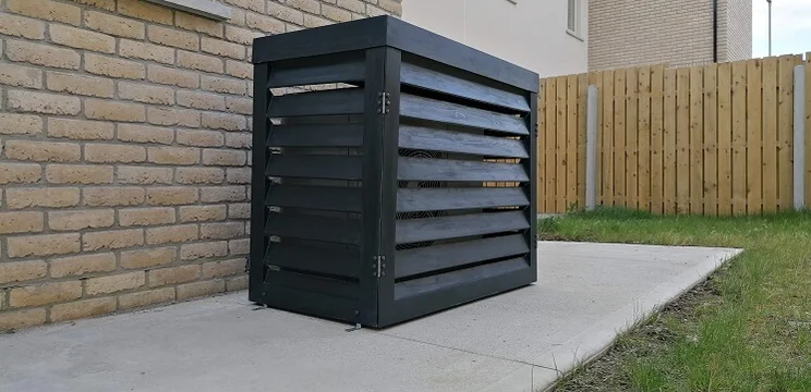Black heat pump cover