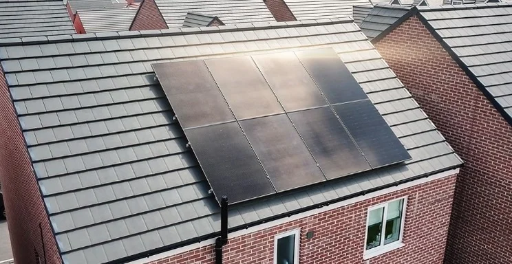 Solar panels on a new build roof