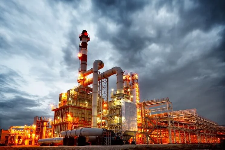 A view of an oil and gas rig