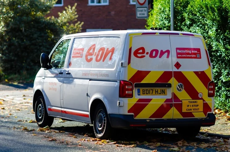 eon van parked on the side of a road
