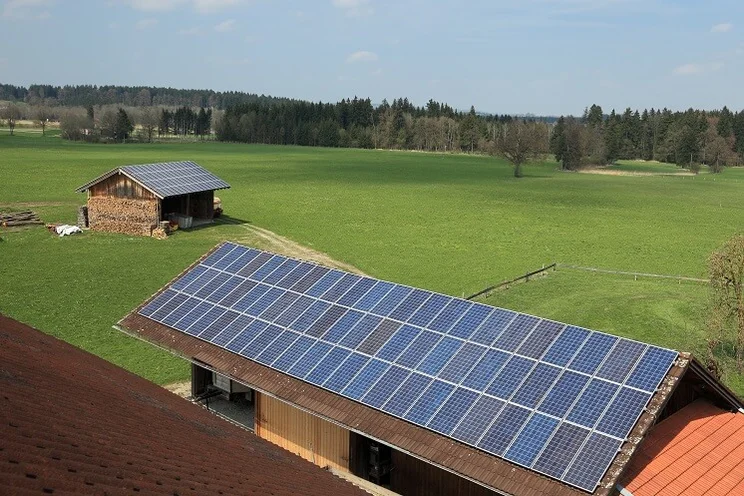 Solar panels on farm sheds