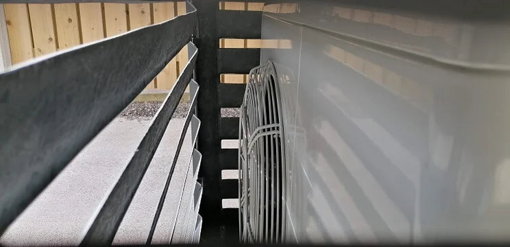Inside a heat pump cover