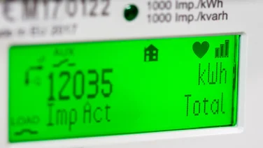 A screen showing electricity usage