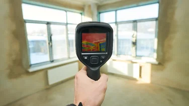 Thermal imaging camera finding heat loss