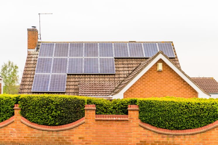 solar panels on a house