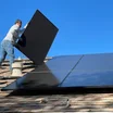 Solar panels being installed.