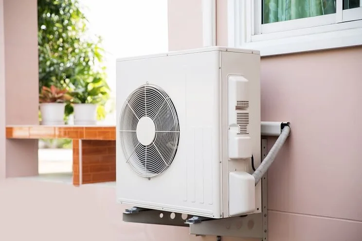 Air source heat pump outdoors