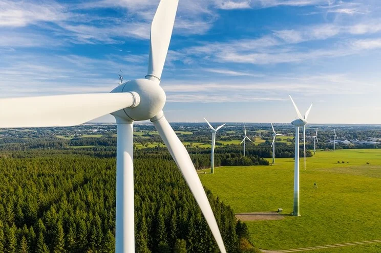 Wind turbines in countryside