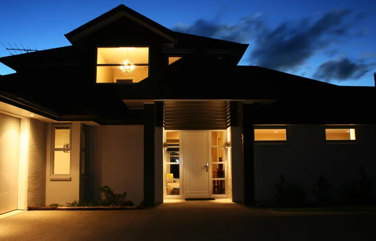house at night