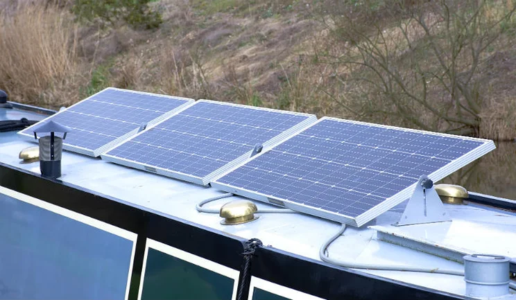 solar panels on a boat
