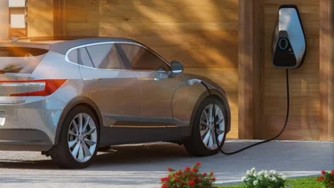 an electric vehicle being charged