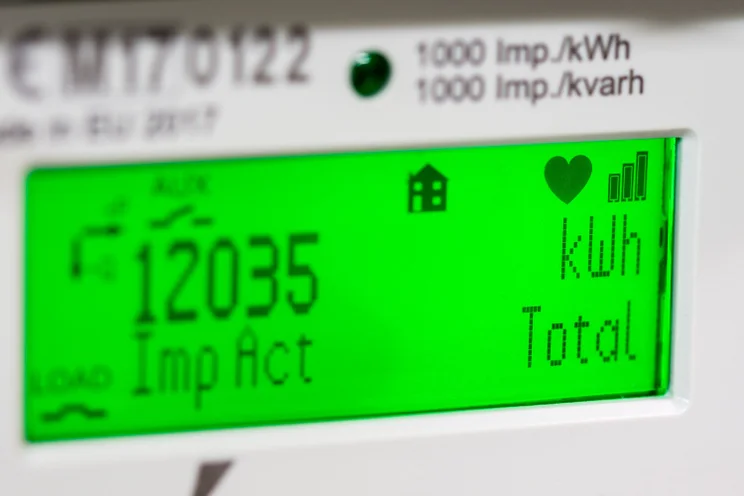 A screen showing electricity usage