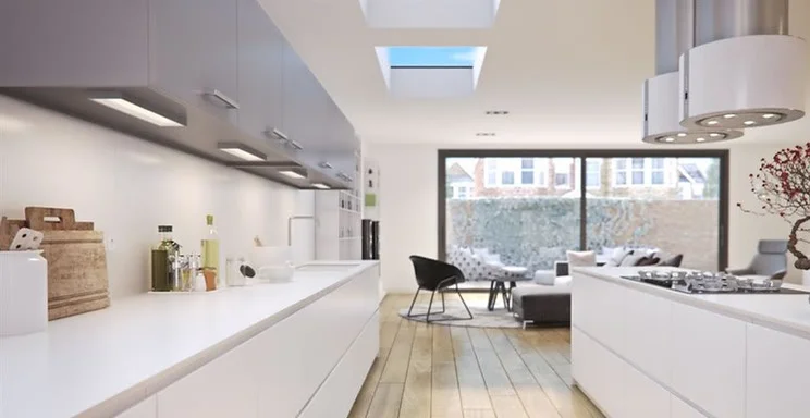 Skylights in a kitchen.