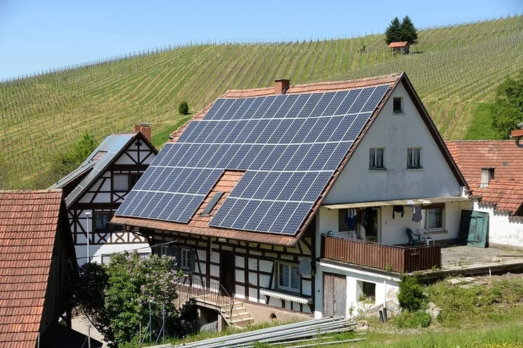 listed building with solar panels