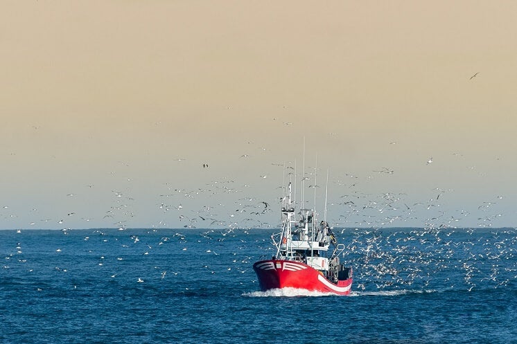 fishing boat at sea