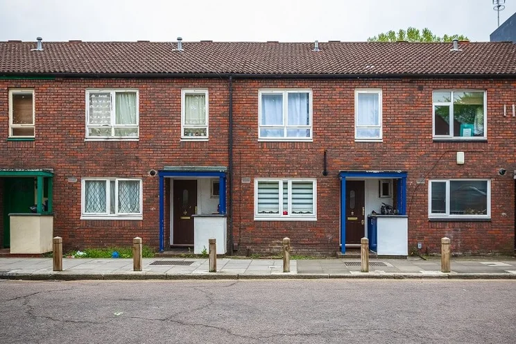 A row of social housing in London, UK