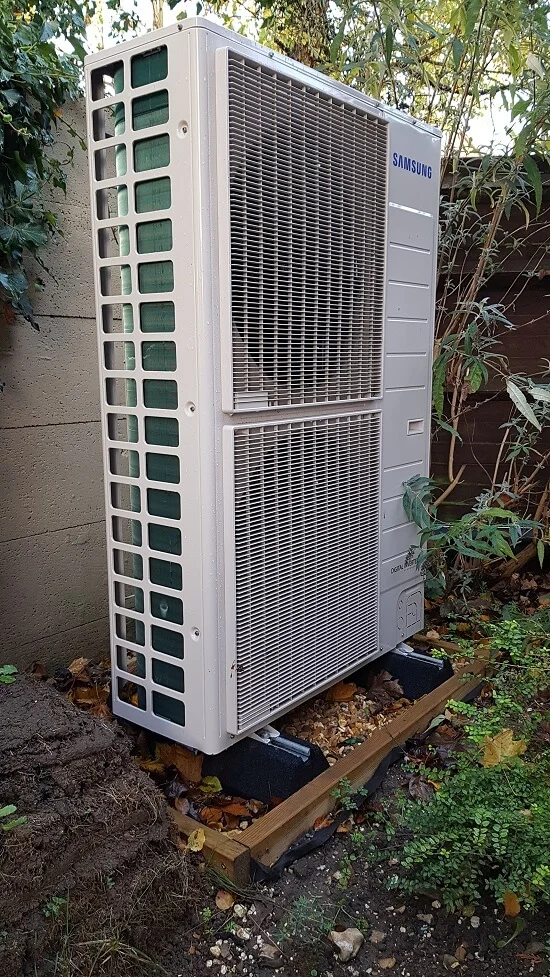 Air source heat pump outside