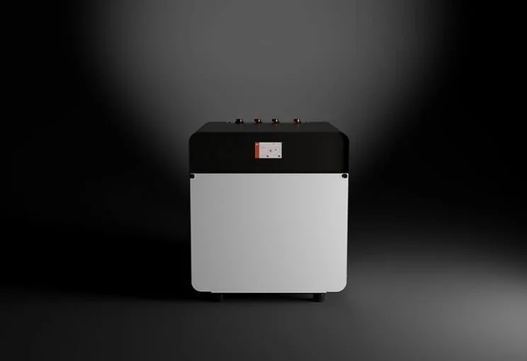 Front view of Kensa Shoebox ground source heat pump indoor unit