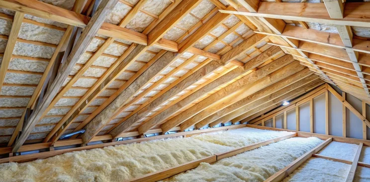 Insulation between the rafters