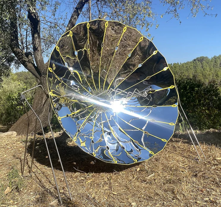 Parabolic solar oven.