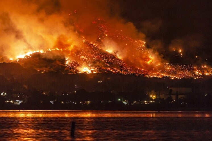 wildfire burns in california