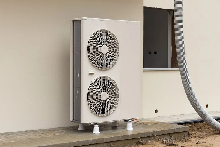 air source heat pump outside
