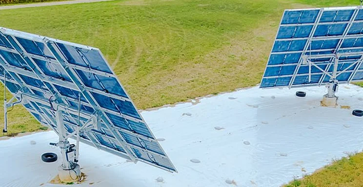 Dual-axis solar tracking system.