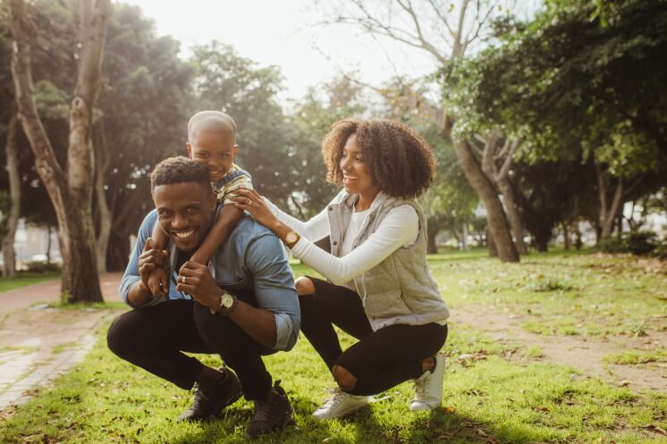 family in a park