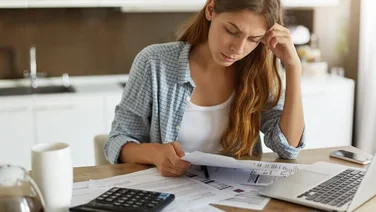 Lady working out energy bills