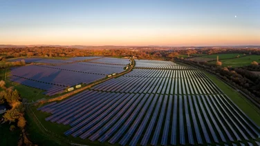 solar panels in a field in wales