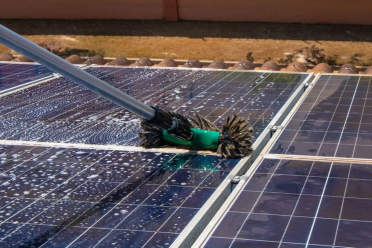 Solar panel cleaning.