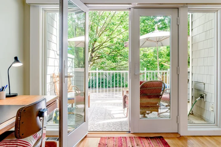 Double glazed doors.